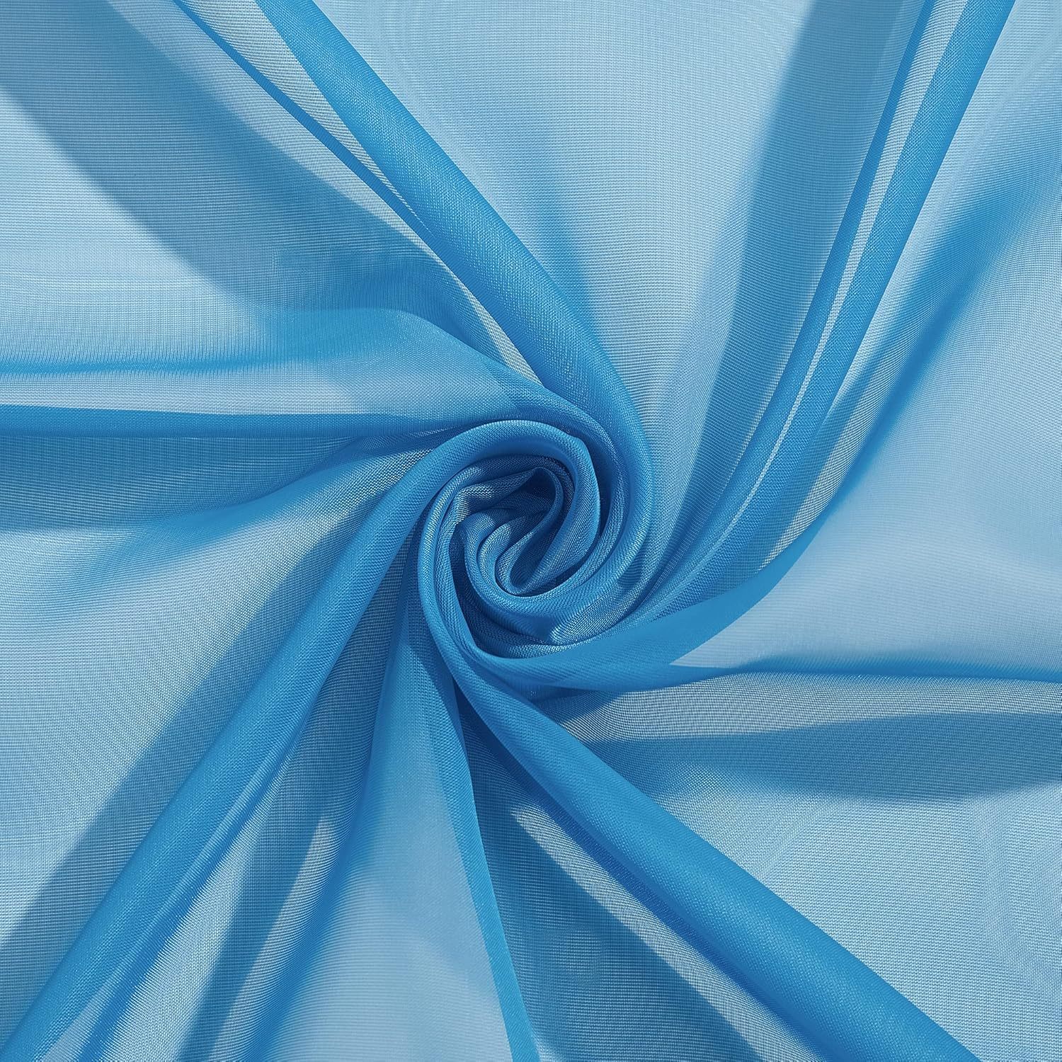 Sheer Curtains Blue for Bedroom Windows 84 inch Length, Grommet Casual Voile Sheer with Light Filter Window Treatments for Nursery/Living Room, Turquoise