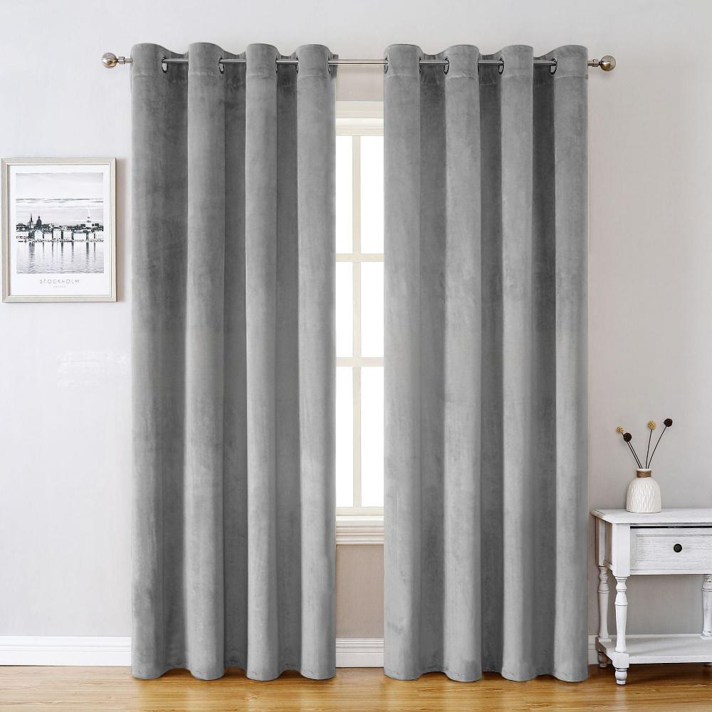 Velvet Curtains 84 inches - Gold Brown Blackout Thermal Insulated Window Drapes for Living Room, Back Tab Luxury Home Decor Curtains for Bedroom Sliding Door