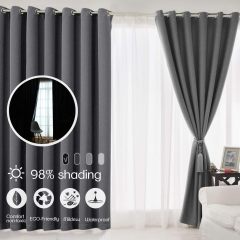 Window Curtain  Drape Thermal Insulated Grommet Blackout Curtains for Bedroom 2 Panels  42*63