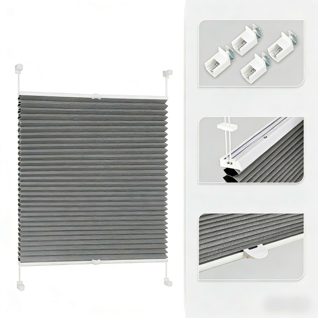 Honeycomb Pleated Blind No Drilling Required Calm Coast Beige Folding Blind Roller Blind Lightning Quick Assembly