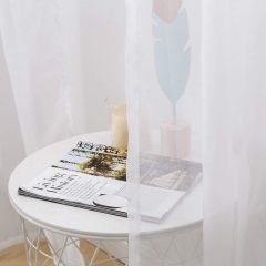 Solid Color White Sheer Window Curtains Elegant Window Voile Panels/Drapes/Treatment for Bedroom Living Room