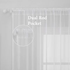 Solid Color White Sheer Window Curtains Elegant Window Voile Panels/Drapes/Treatment for Bedroom Living Room