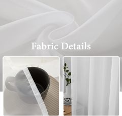 Solid Color White Sheer Window Curtains Elegant Window Voile Panels/Drapes/Treatment for Bedroom Living Room