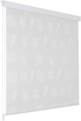 Shower Roller Blind with Cassette Water-Repellent, Bath Blind for the Fath and Shower Retro Design Ceiling-Mounted Semi-Transparent