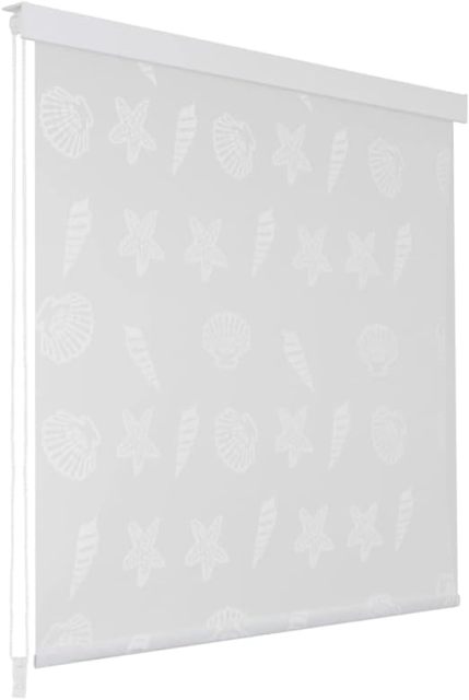 Shower Roller Blind with Cassette Water-Repellent, Bath Blind for the Fath and Shower Retro Design Ceiling-Mounted Semi-Transparent