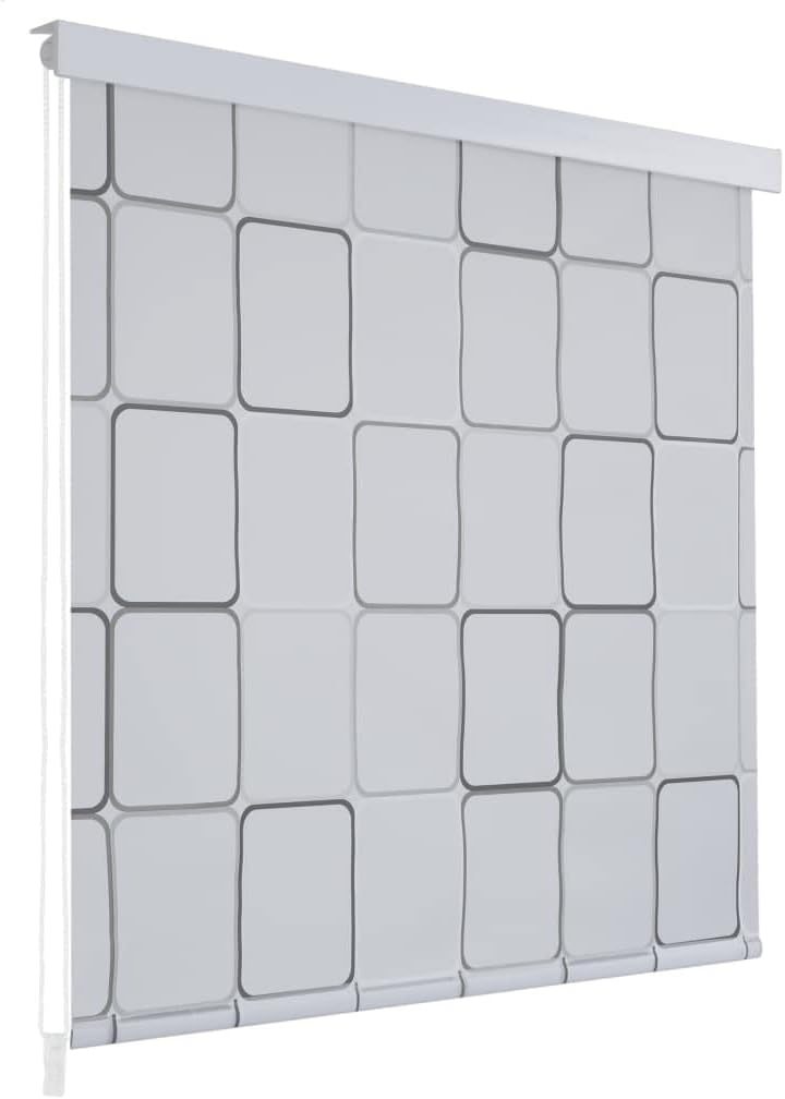 Shower Roller Blind with Cassette Water-Repellent, Bath Blind for the Fath and Shower Retro Design Ceiling-Mounted Semi-Transparent