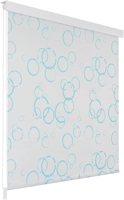 Shower Roller Blind with Cassette Water-Repellent, Bath Blind for the Fath and Shower Retro Design Ceiling-Mounted Semi-Transparent