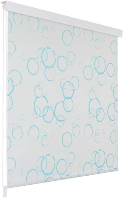 Shower Roller Blind with Cassette Water-Repellent, Bath Blind for the Fath and Shower Retro Design Ceiling-Mounted Semi-Transparent