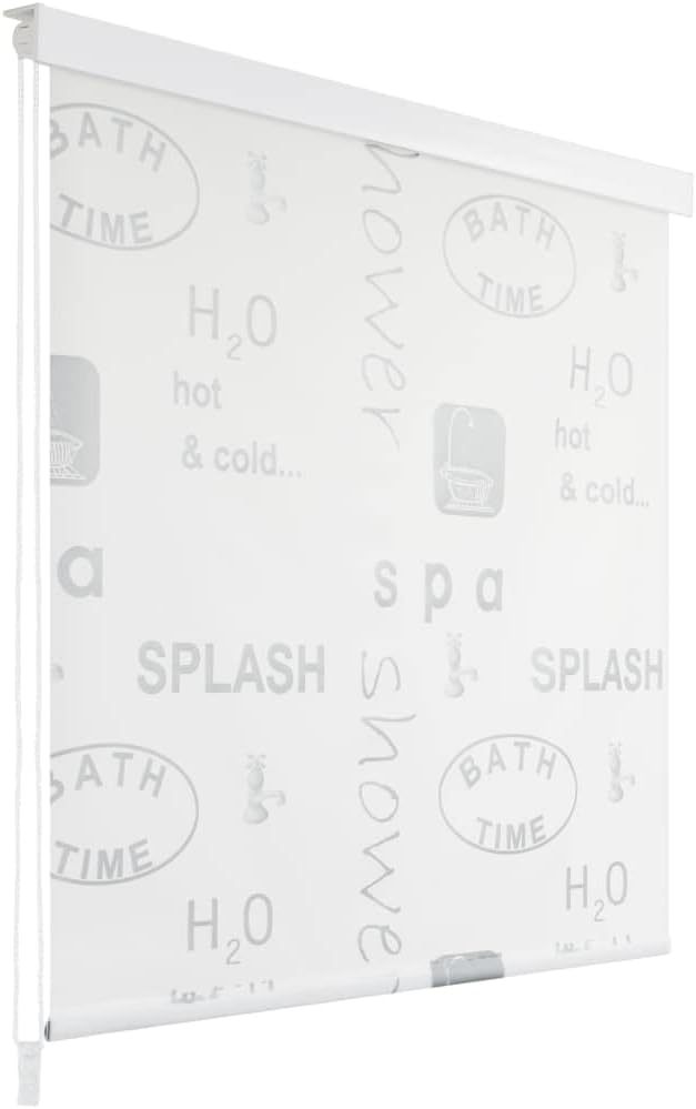 Shower Roller Blind with Cassette Water-Repellent, Bath Blind for the Fath and Shower Retro Design Ceiling-Mounted Semi-Transparent