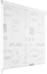 Shower Roller Blind with Cassette Water-Repellent, Bath Blind for the Fath and Shower Retro Design Ceiling-Mounted Semi-Transparent