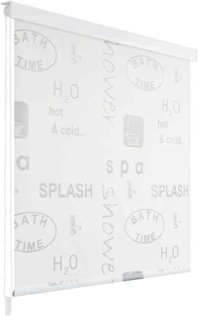 Shower Roller Blind with Cassette Water-Repellent, Bath Blind for the Fath and Shower Retro Design Ceiling-Mounted Semi-Transparent