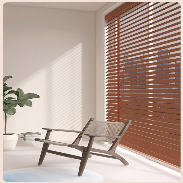 Wood Blinds Wooden Blinds for Indoor Windows Custom Size for Bedroom,Living Room,Bathroom & Office
