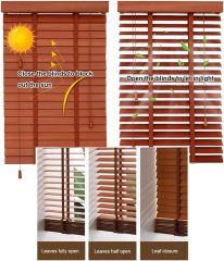 Wood Blinds Wooden Blinds for Indoor Windows Custom Size for Bedroom,Living Room,Bathroom & Office