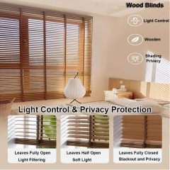 Wood Blinds Wooden Blinds for Indoor Windows Custom Size for Bedroom,Living Room,Bathroom & Office