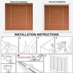 Wood Blinds Wooden Blinds for Indoor Windows Custom Size for Bedroom,Living Room,Bathroom & Office