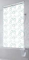 Shower Roller Blind with Cassette Water-Repellent, Bath Blind for the Fath and Shower Retro Design Ceiling-Mounted Semi-Transparent