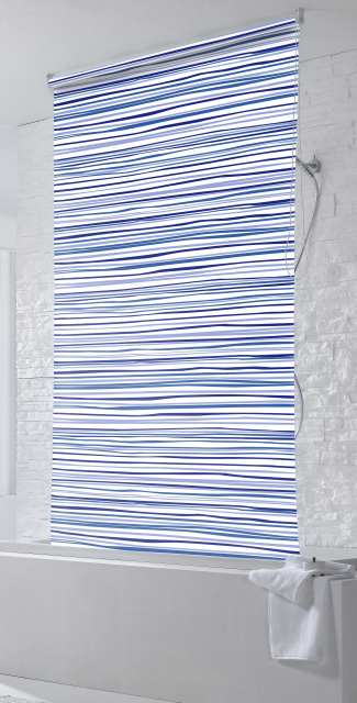 Shower Roller Blind with Cassette Water-Repellent, Bath Blind for the Fath and Shower Retro Design Ceiling-Mounted Semi-Transparent