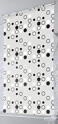 Shower Roller Blind with Cassette Water-Repellent, Bath Blind for the Fath and Shower Retro Design Ceiling-Mounted Semi-Transparent