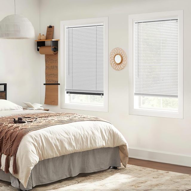No Tool  No Drilling Aluminum Mini Blinds Cordless Blinds