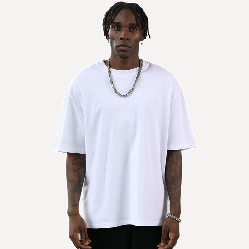 Trendy Men's Wear | High-Quality Cotton Oversized Heavyweight T-Shirt - Popular in Europe & America, Hip-Hop Style, Casual Short-Sleeve Men's T-Shirt