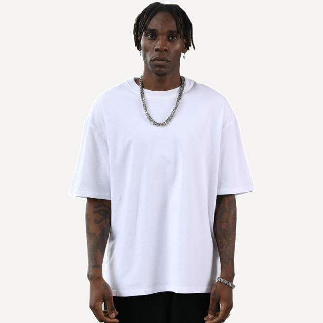 Trendy Men's Wear | High-Quality Cotton Oversized Heavyweight T-Shirt - Popular in Europe & America, Hip-Hop Style, Casual Short-Sleeve Men's T-Shirt