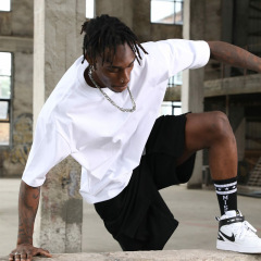 Trendy Men's Wear | High-Quality Cotton Oversized Heavyweight T-Shirt - Popular in Europe & America, Hip-Hop Style, Casual Short-Sleeve Men's T-Shirt