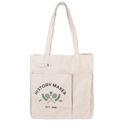 Canvas Bag with Custom Printed Pattern & Logo - Large-Capacity Badminton Bag, Sports Racket Bag, Storage Commuter Bag, Handheld & Single-Shoulder Style