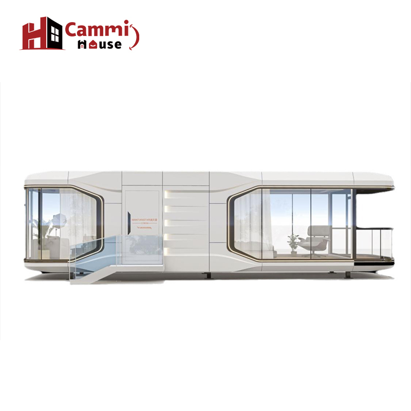 Cammi House: Tech-Integrated Mobile Modular Tiny Home | Portable Office Retreat with Balcony