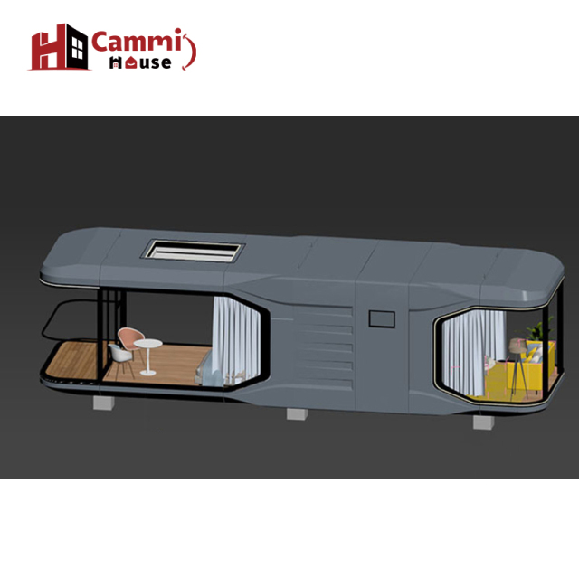 Cammi House: Tech-Integrated Mobile Modular Tiny Home | Portable Office Retreat with Balcony
