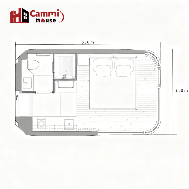 Cammi House V2 Prefabricated Tiny House – Coastal Modular Guest Pod with Full Layout