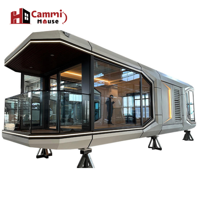 Cammi House Futuristic Prefabricated Tiny House – Balcony-Equipped Modular Living Space