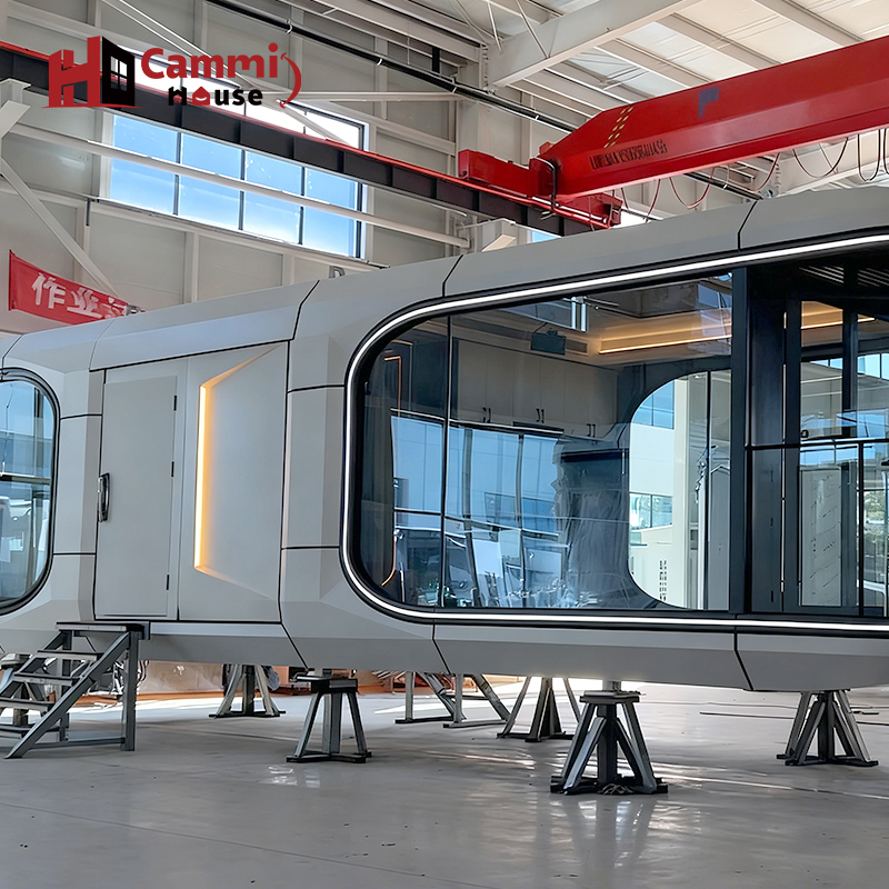 Portable Prefab Tiny House | Cammi House Modern Glass-Walled Mobile Living Unit
