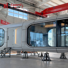 Portable Prefab Tiny House | Cammi House Modern Glass-Walled Mobile Living Unit