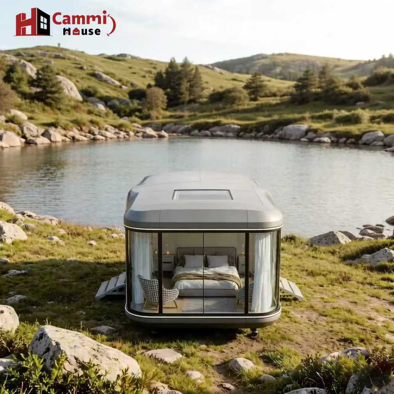 High-End Glamping Capsule House with 360° View | Customizable Prefab Tiny Home for Airbnb & Resort | Cammi House