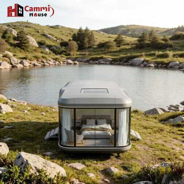 High-End Glamping Capsule House with 360° View | Customizable Prefab Tiny Home for Airbnb & Resort | Cammi House