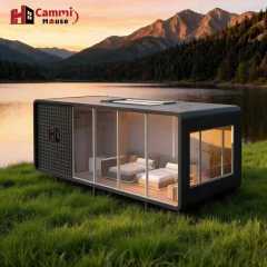 High-End Prefab Tiny House with Large Glass Windows | Luxury Glamping Pod for Lake & Mountain View | Cammi House