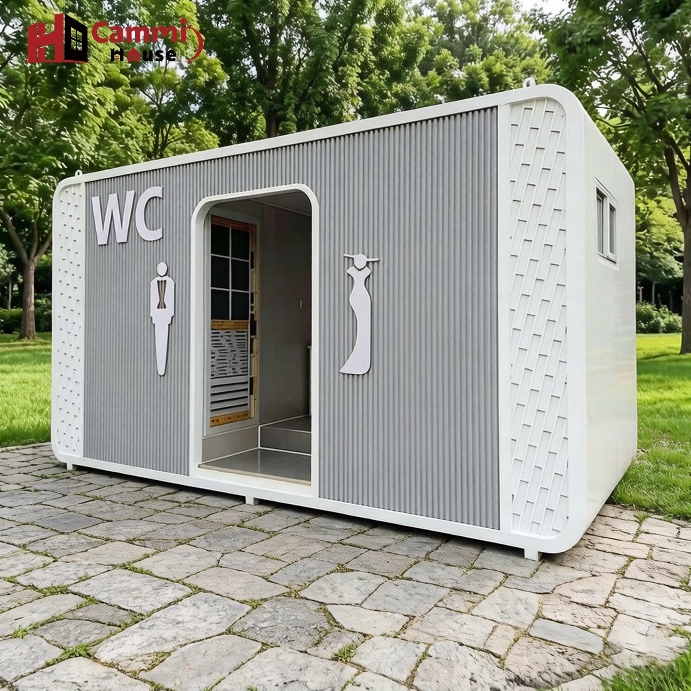 Modern Apple Capsule House Hotel Container House - Prefab Outdoor Public WC & Portable Restroom for Parks, Resorts & Events