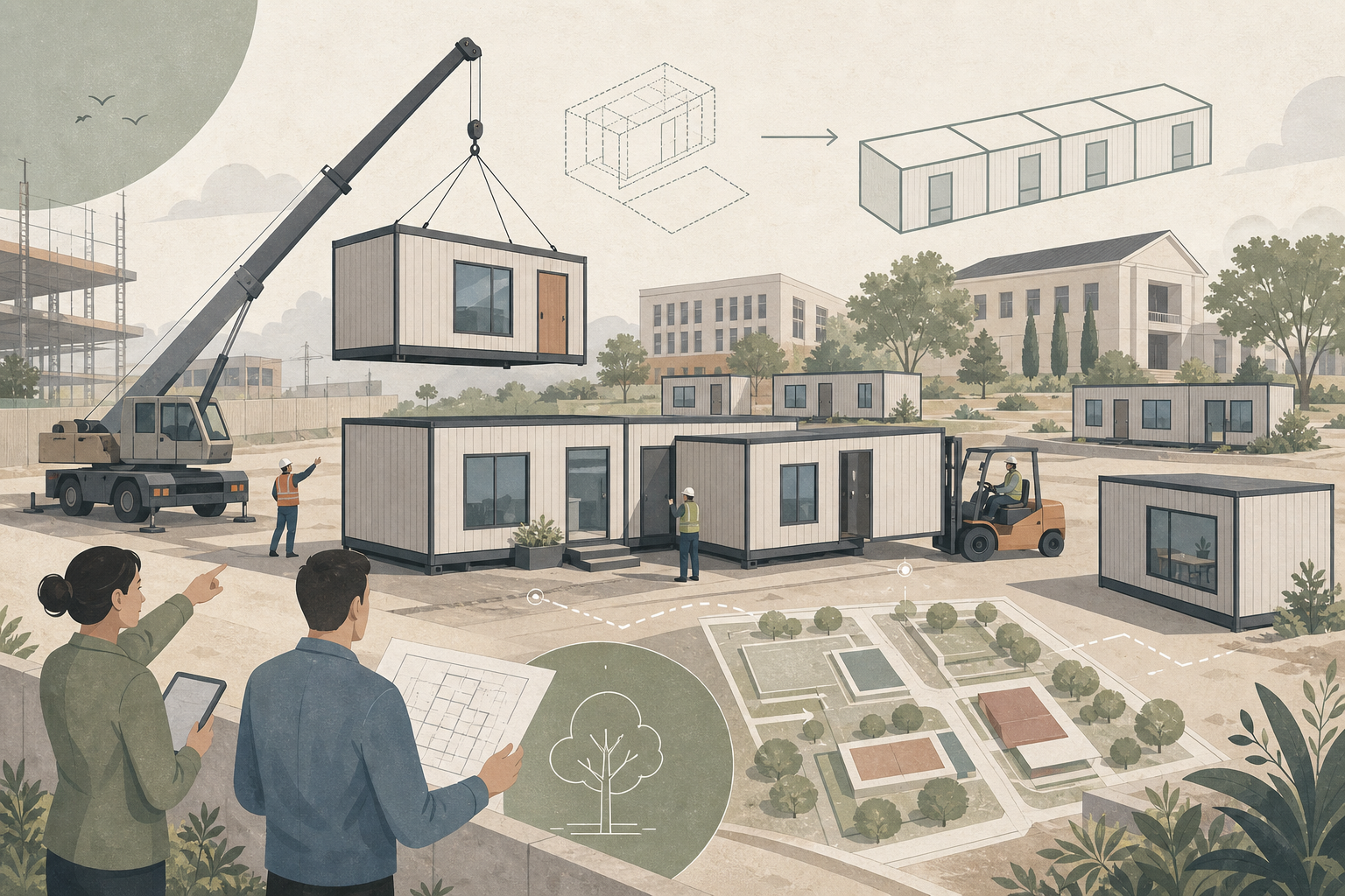 Editorial illustration for Modular Tiny House Solutions for Corporate and Institutional Projects