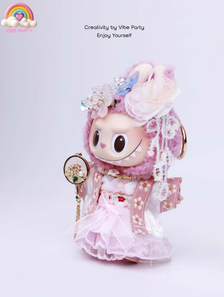 LBB Doll Clothes - Pink Cherry Blossom Fantasy Ancient Style 7-Piece Set (Doll Not Included)