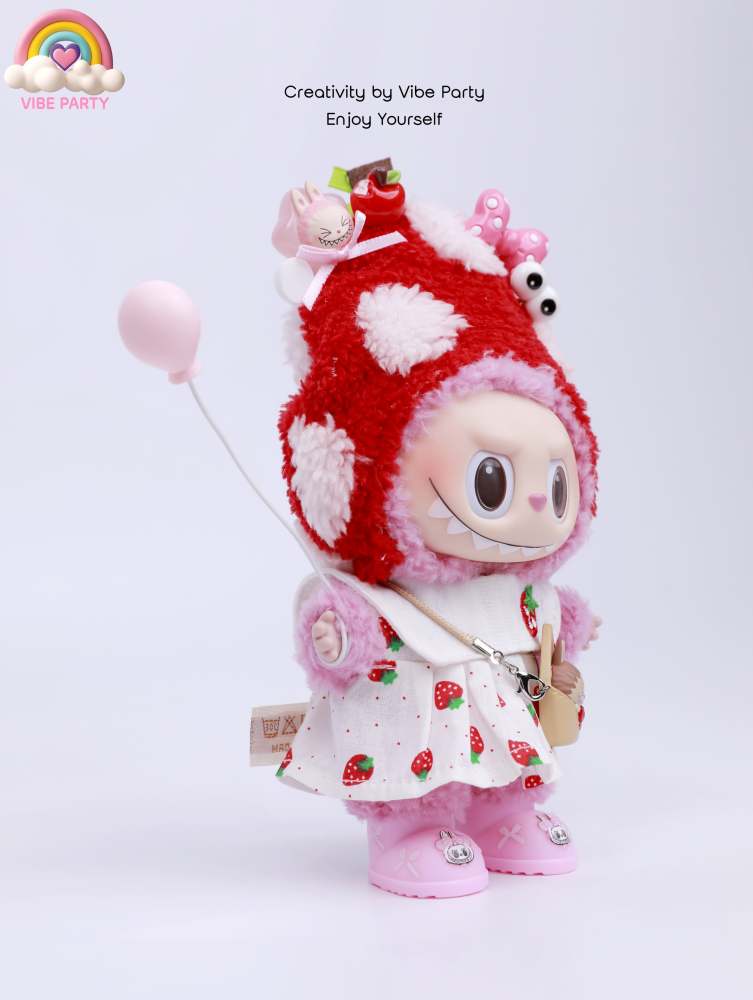 LBB Doll Clothes - Fairy Tale Strawberry Dress 5-Piece Set (Doll Not Included)