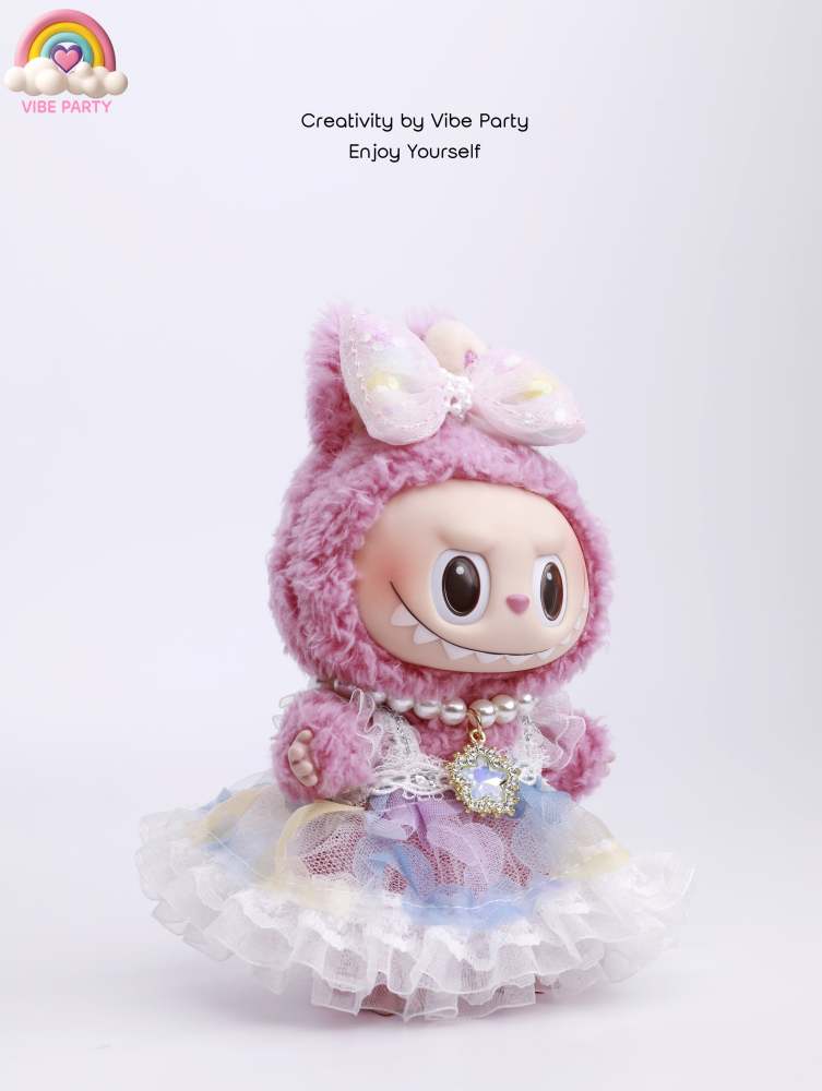 LBB Doll Outfit - Pink Feather Princess Dress 3 - Piece Set (Doll Not Included)