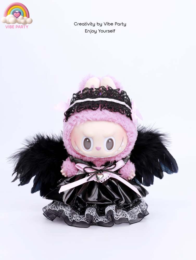 LBB Doll Clothes - Pink & Black Lolita 5-Piece Set (Doll Not Included)