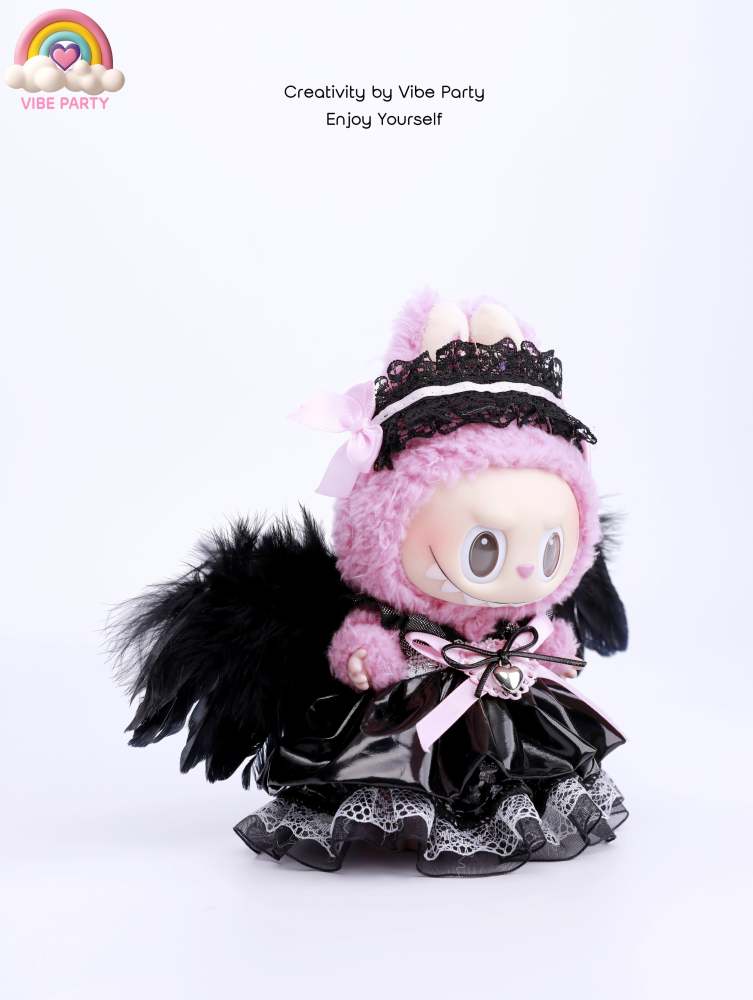 LBB Doll Clothes - Pink & Black Lolita 5-Piece Set (Doll Not Included)