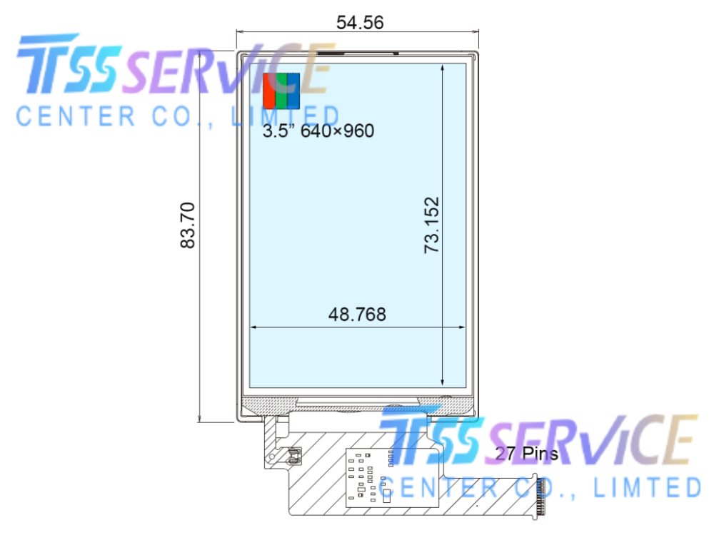 NEW COM35H3R08ULC  Ortustech 3.5" 240×320 LCD DISPLAY PANEL