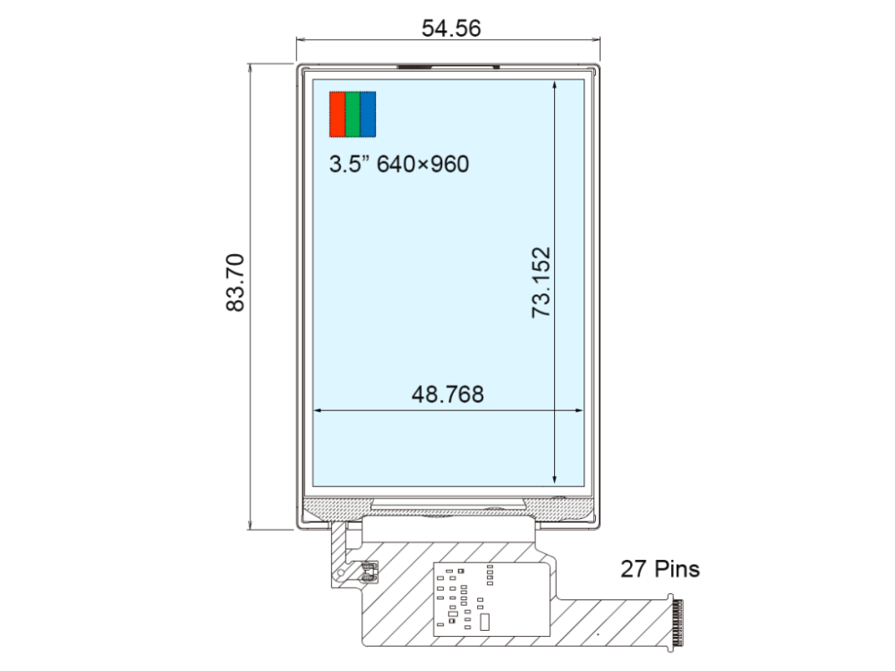 NEW COM35H3R08ULC  Ortustech 3.5" 240×320 LCD DISPLAY PANEL