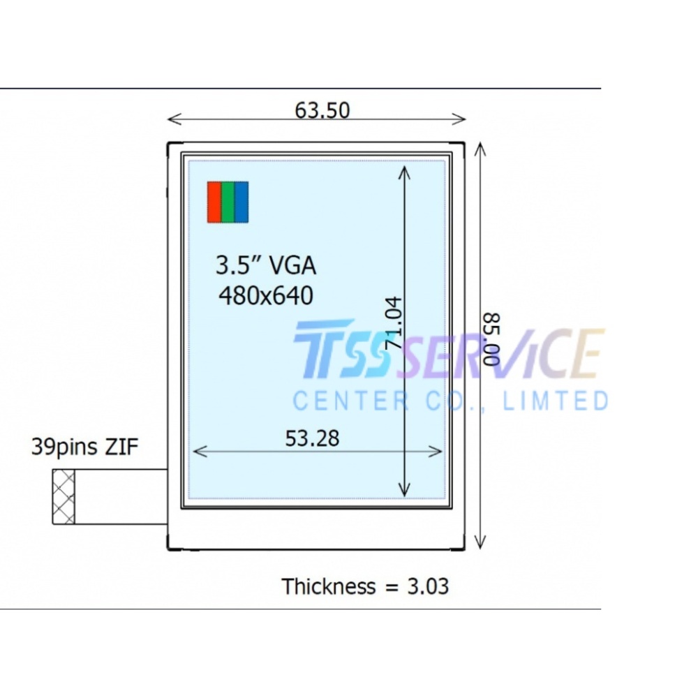 New CASIO 3.5 inch 480*640 a-Si TFT-LCD Display Panel COM35H3P39ULC for Industrial  Handheld & PDA