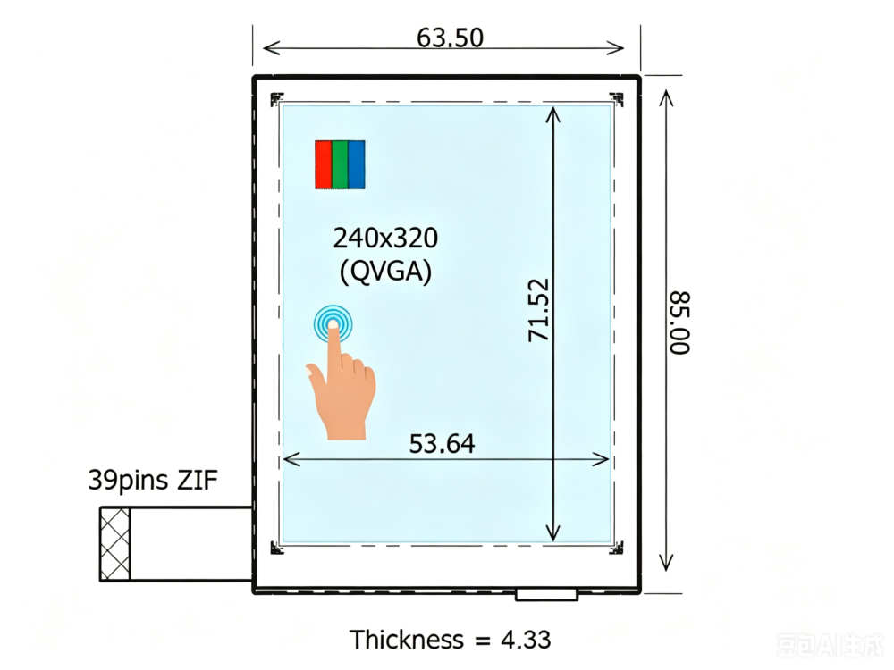 COM35H3P43UTC 3.5inch 240×320 Lcd Panel for Ortustech