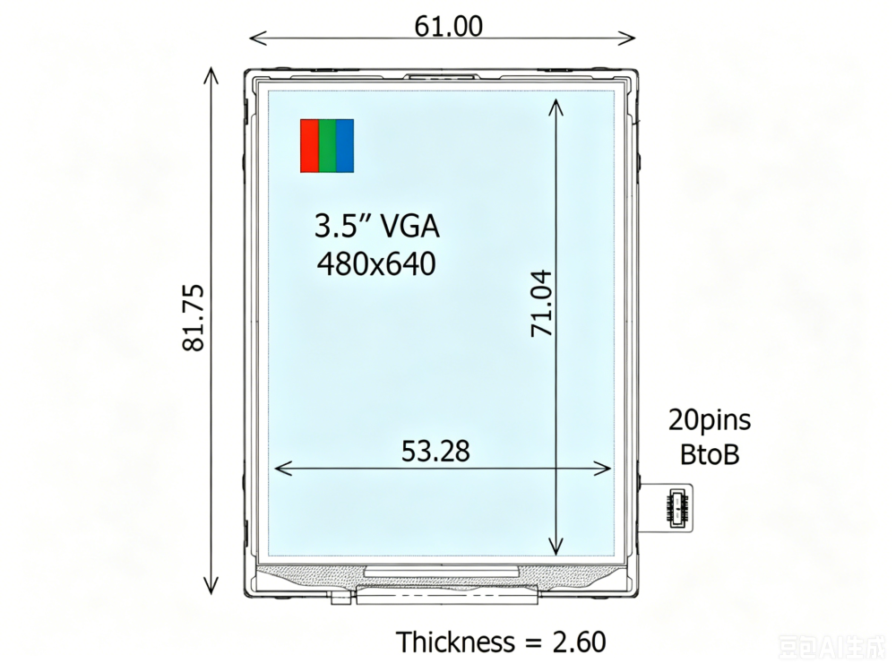 COM35H3P70ULC 3.5INCH Lcd Panel for Ortustech