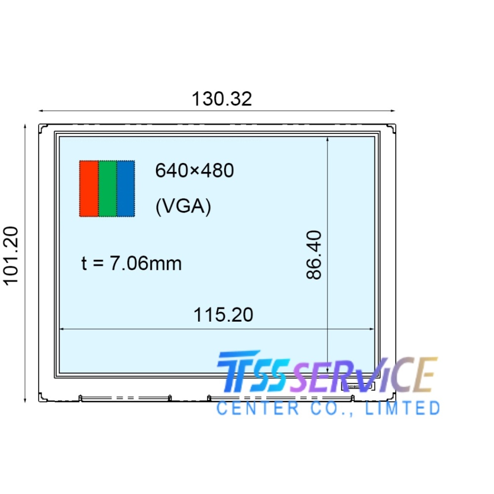 New Ortustech 5.7 inch 640*480 a-Si TFT-LCD Display Panel COM57T5132KSC for Industrial