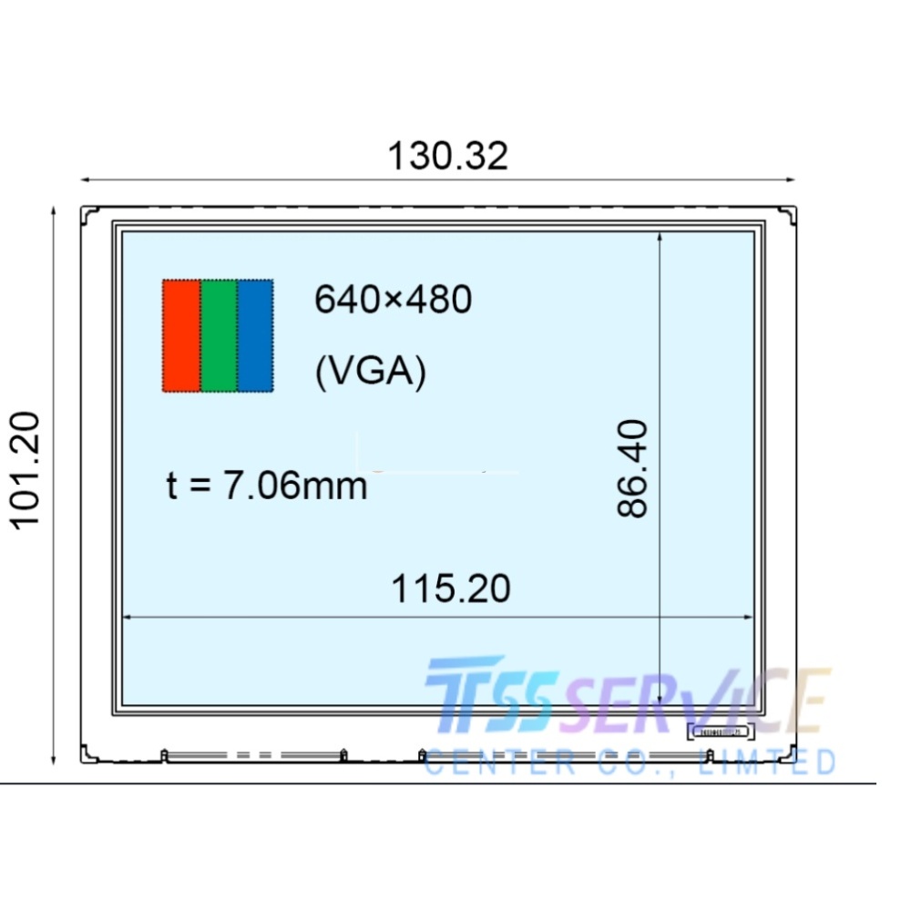 New Ortustech 5.7 inch 640*480 a-Si TFT-LCD Display Panel COM57T5M19ZSC for Industrial